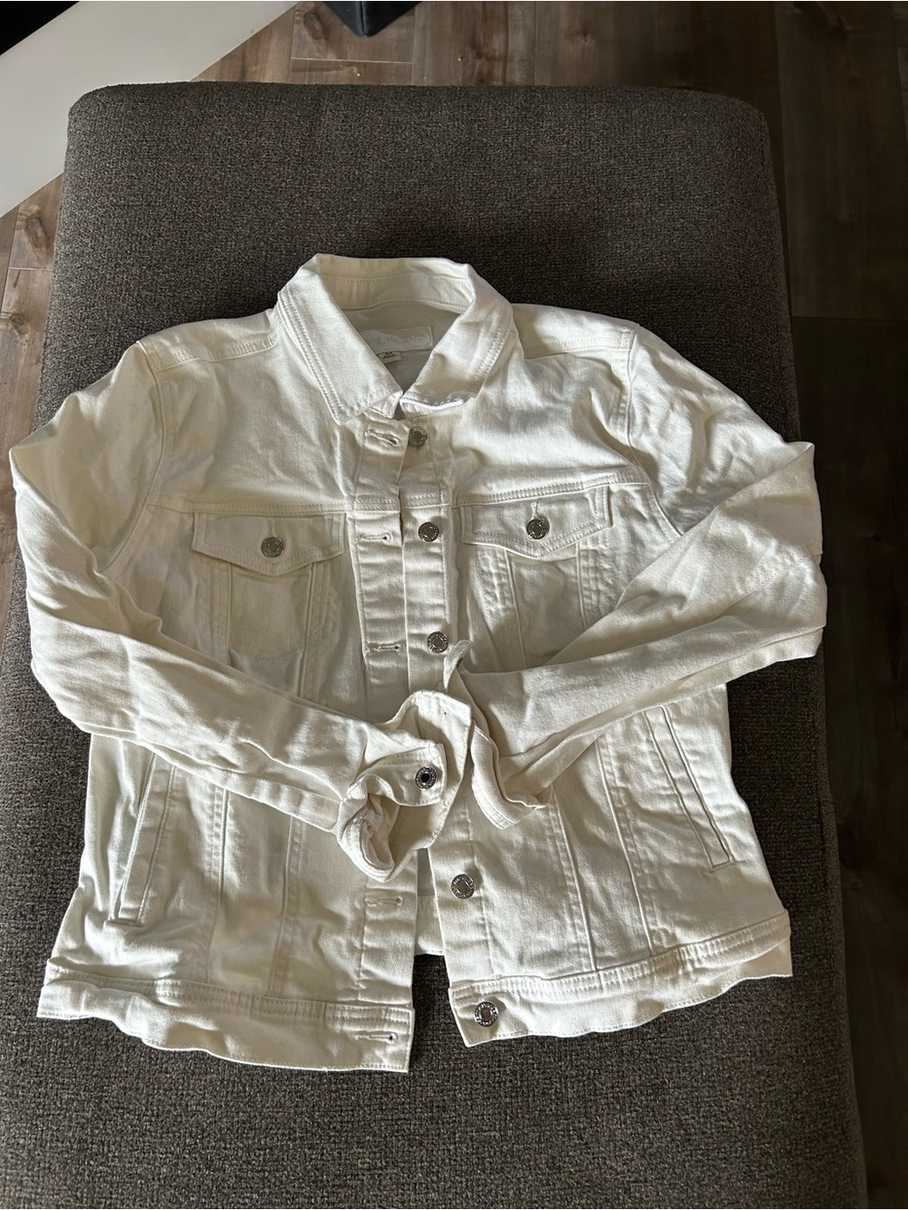 Nautica White Button-Front Shirt Jacket